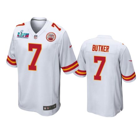 Kansas City Chiefs Harrison Butker White Super Bowl LVII Game Jersey
