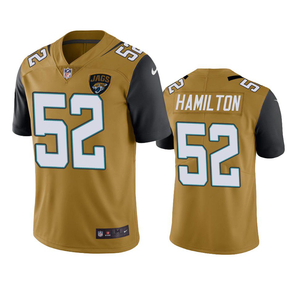 Color Rush Limited Jacksonville Jaguars DaVon Hamilton Gold Jersey 1 mens color rush limited davon hamilton jaguars gold jersey