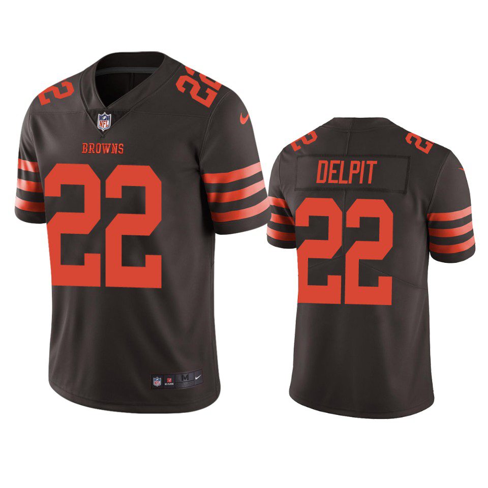 Color Rush Limited Cleveland Browns Grant Delpit Brown Jersey 1 mens color rush limited grant delpit browns brown jersey