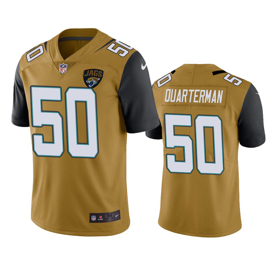 Color Rush Limited Jacksonville Jaguars Shaquille Quarterman Gold Jersey 1 mens color rush limited shaquille quarterman jaguars gold jersey