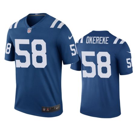Indianapolis Colts Bobby Okereke Royal 2019 NFL Draft Color Rush Legend Jersey