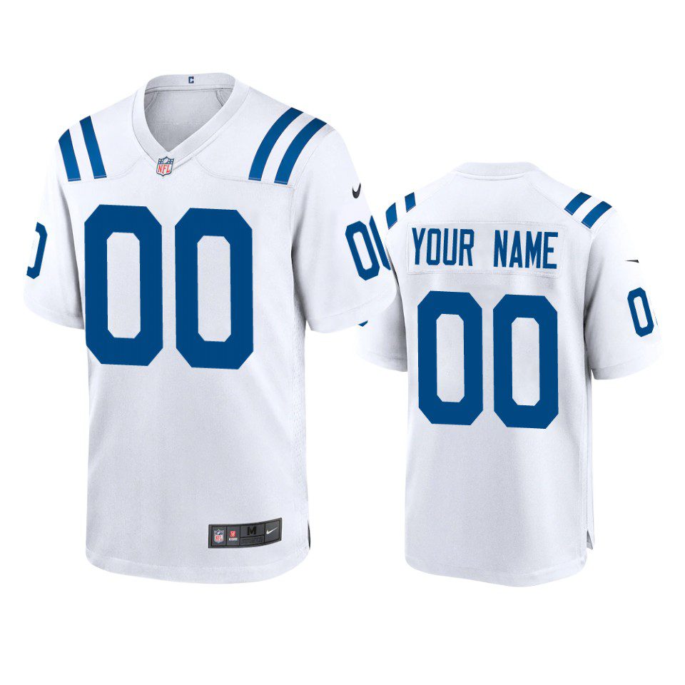 Indianapolis Colts Custom White 2020 Game Jersey 1 mens colts custom white 2020 game jersey