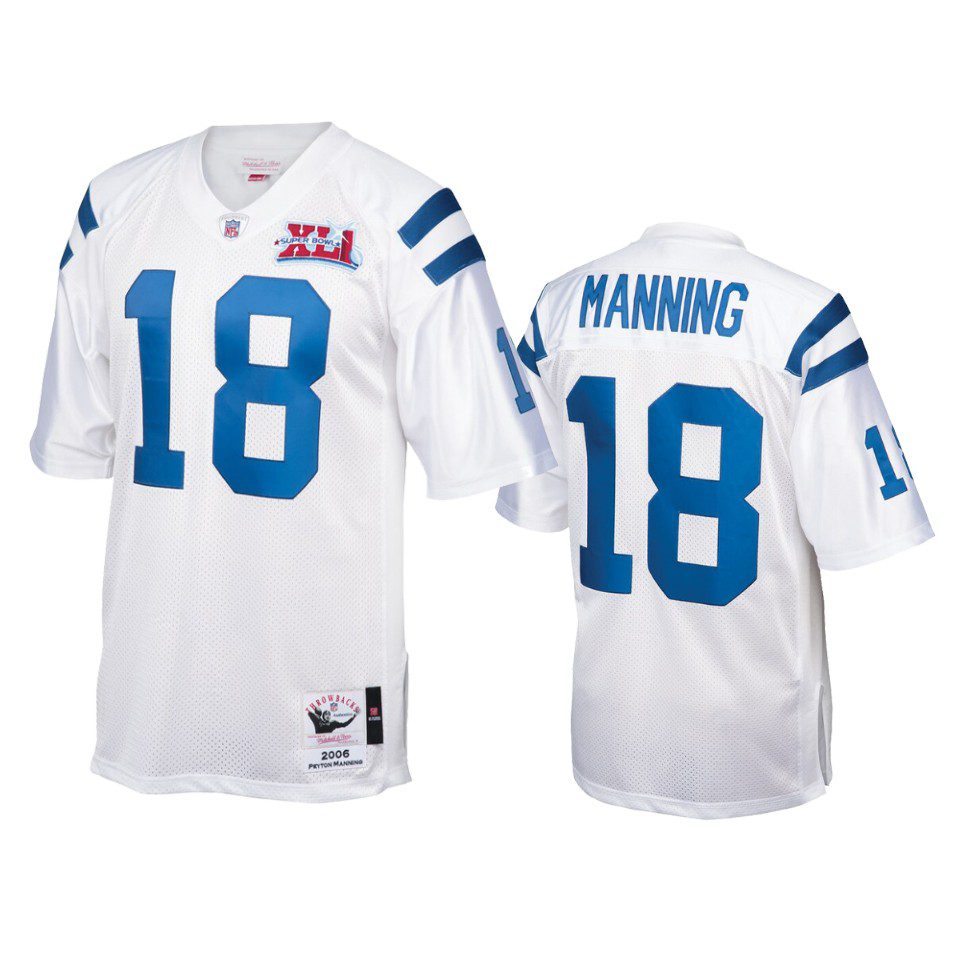 Indianapolis Colts Peyton Manning White 2006 Authentic Jersey 1 mens colts peyton manning white 2006 authentic jersey