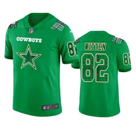 Dallas Cowboys #82 Jason Witten Green St. Patrick's Day Jersey - Men's