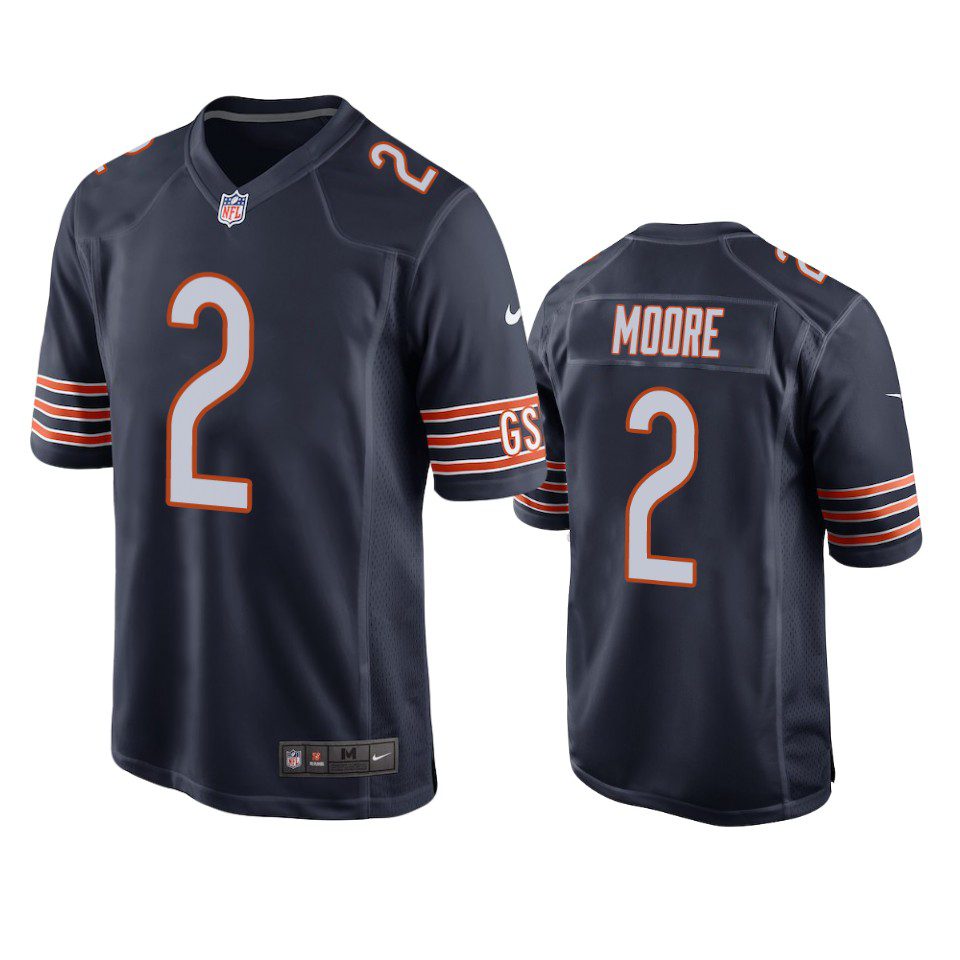Chicago Bears D.J. Moore Navy Game Jersey 1 mens d.j. moore bears navy game jersey