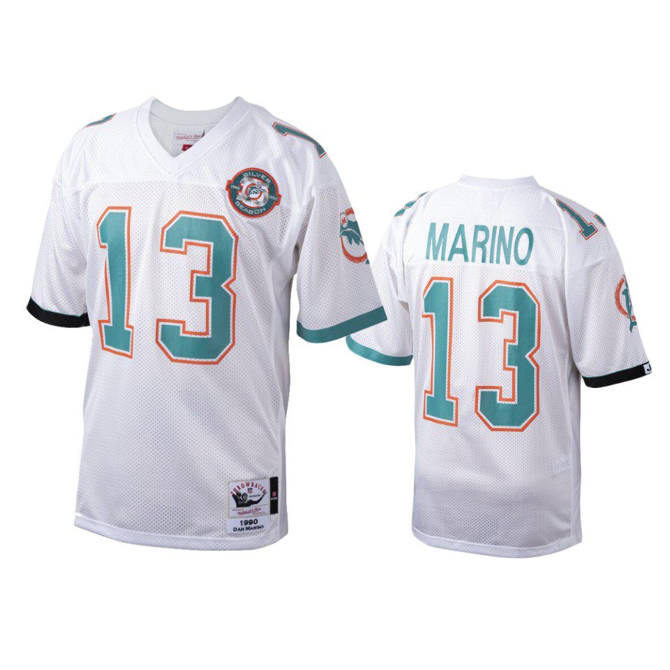 Miami Dolphins Dan Marino White 1990 Authentic Throwback Jersey 1 mens dolphins dan marino white throwback 1990 authentic jersey