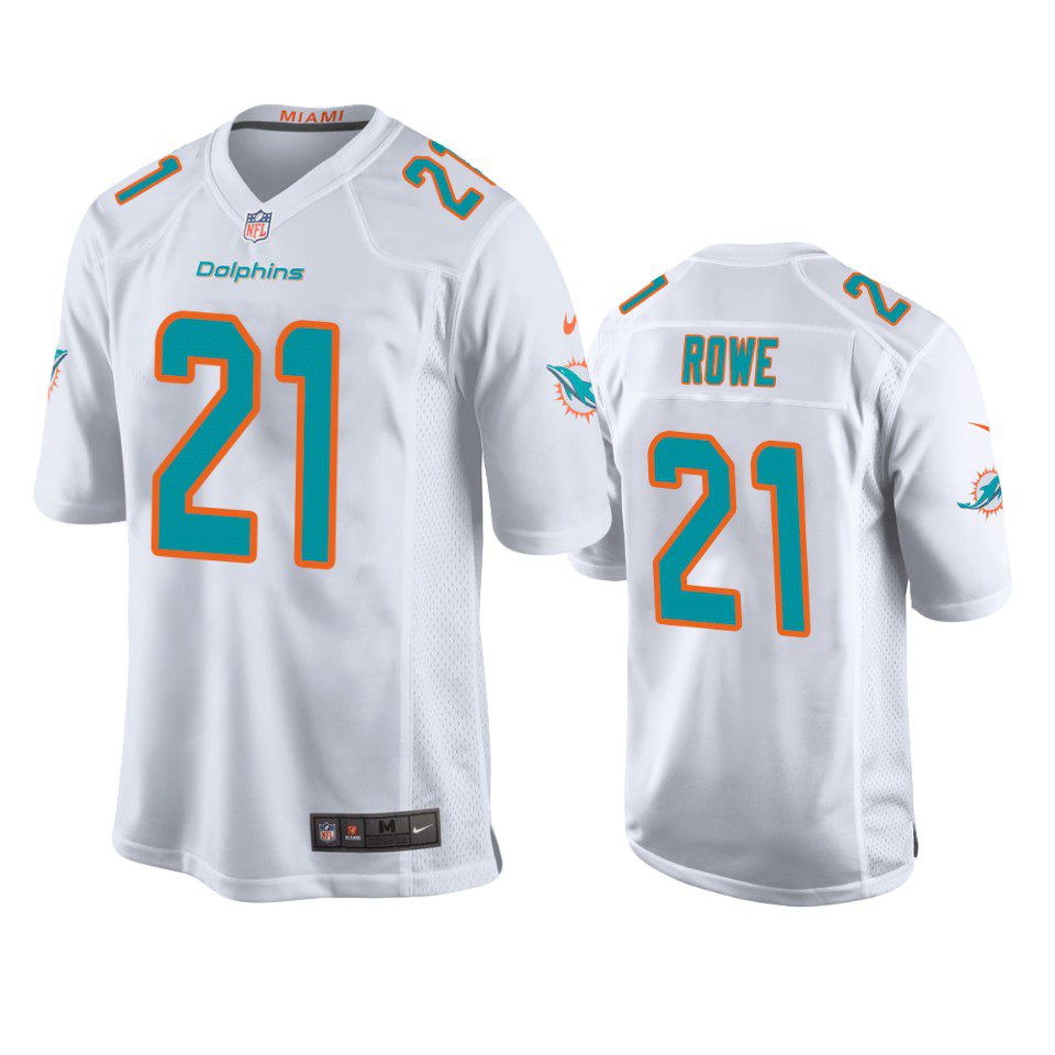 Miami Dolphins Eric Rowe White Game Jersey 1 mens dolphins eric rowe white game jersey