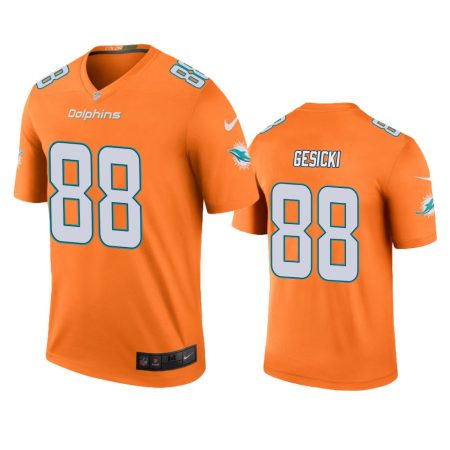 Miami Dolphins #88 Mike Gesicki Orange Color Rush Legend Jersey - Men's