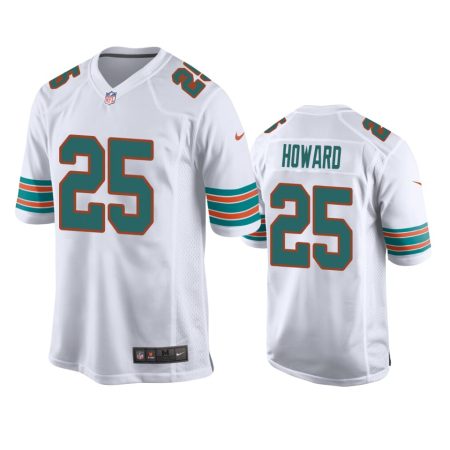 Men's Dolphins Xavien Howard White 2019 Alternate Replica Game Jersey