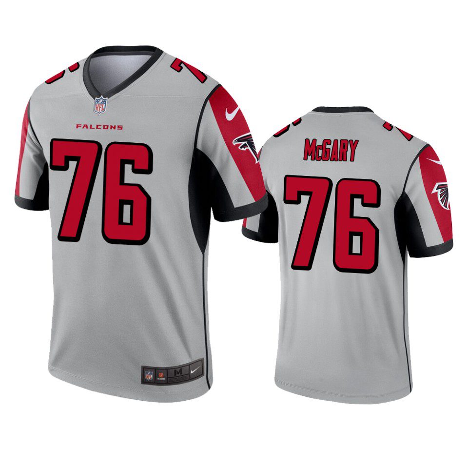 Atlanta Falcons Kaleb McGary Silver Inverted Legend Jersey 1 mens falcons kaleb mcgary silver inverted legend jersey