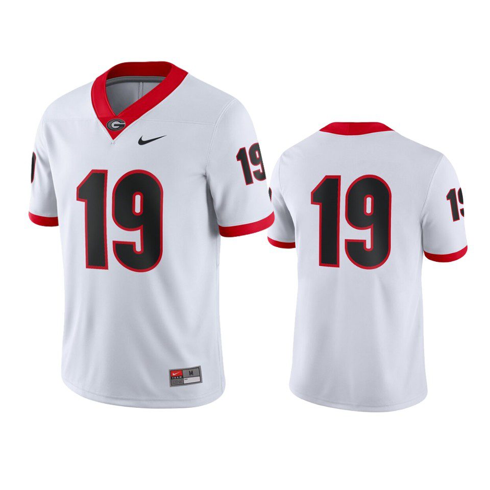 Georgia Bulldogs #19 White Game Jersey 1 mens georgia bulldogs 19 nike white game jersey
