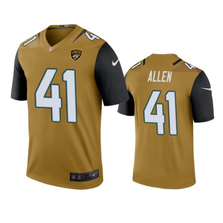 Jacksonville Jaguars Josh Allen Bold Gold 2019 NFL Draft Color Rush Legend Jersey