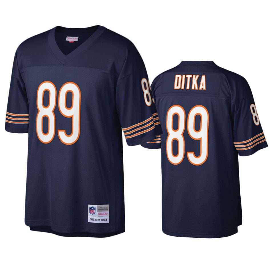 Chicago Bears Mike Ditka Navy Legacy Replica Jersey 1 mens jets mike ditka navy legacy replica jersey
