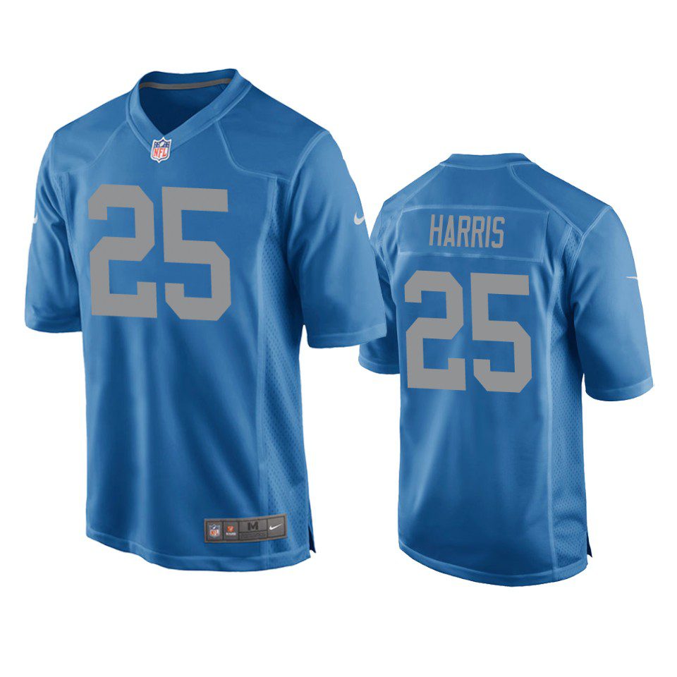 Detroit Lions Will Harris Blue Throwback Game Jersey 1 mens lions will harris blue throwback game jersey