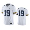 Michigan Wolverines #19 White Game Jersey 3 mens michigan wolverines 19 jordan brand white game jersey
