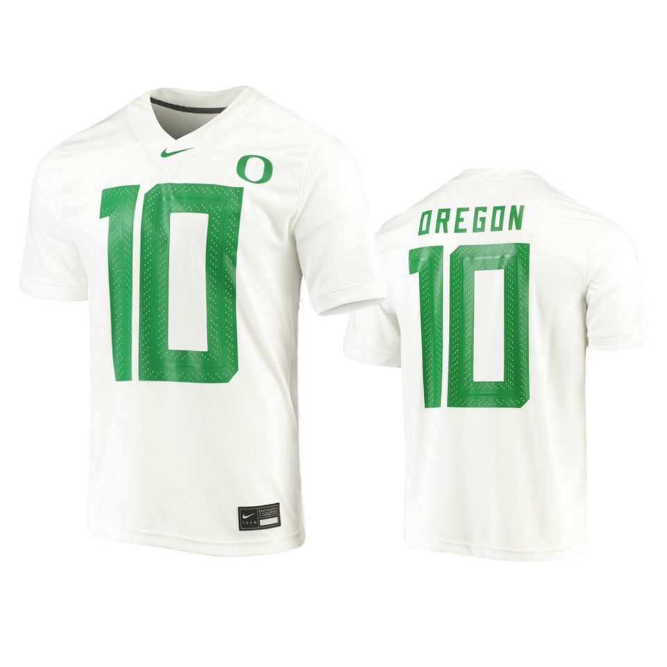 Oregon Ducks #10 White Game Jersey 1 mens oregon ducks 10 white game jersey