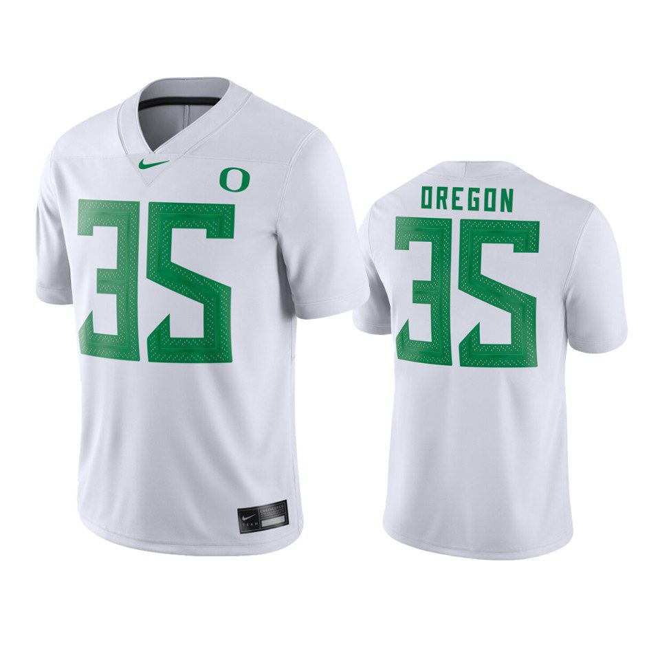 Oregon Ducks #35 White Game Football Jersey 1 mens oregon ducks 35 white game jersey