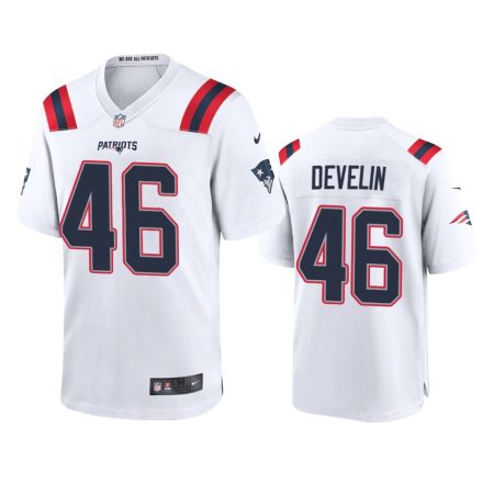 New England Patriots James Develin White 2020 Game Jersey