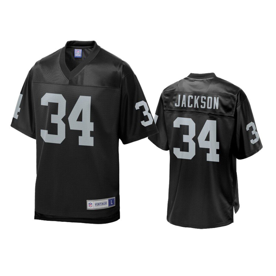 Bo Jackson Raiders Black NFL Pro Line Jersey 1 mens raiders bo jackson black nfl pro line retired player jersey