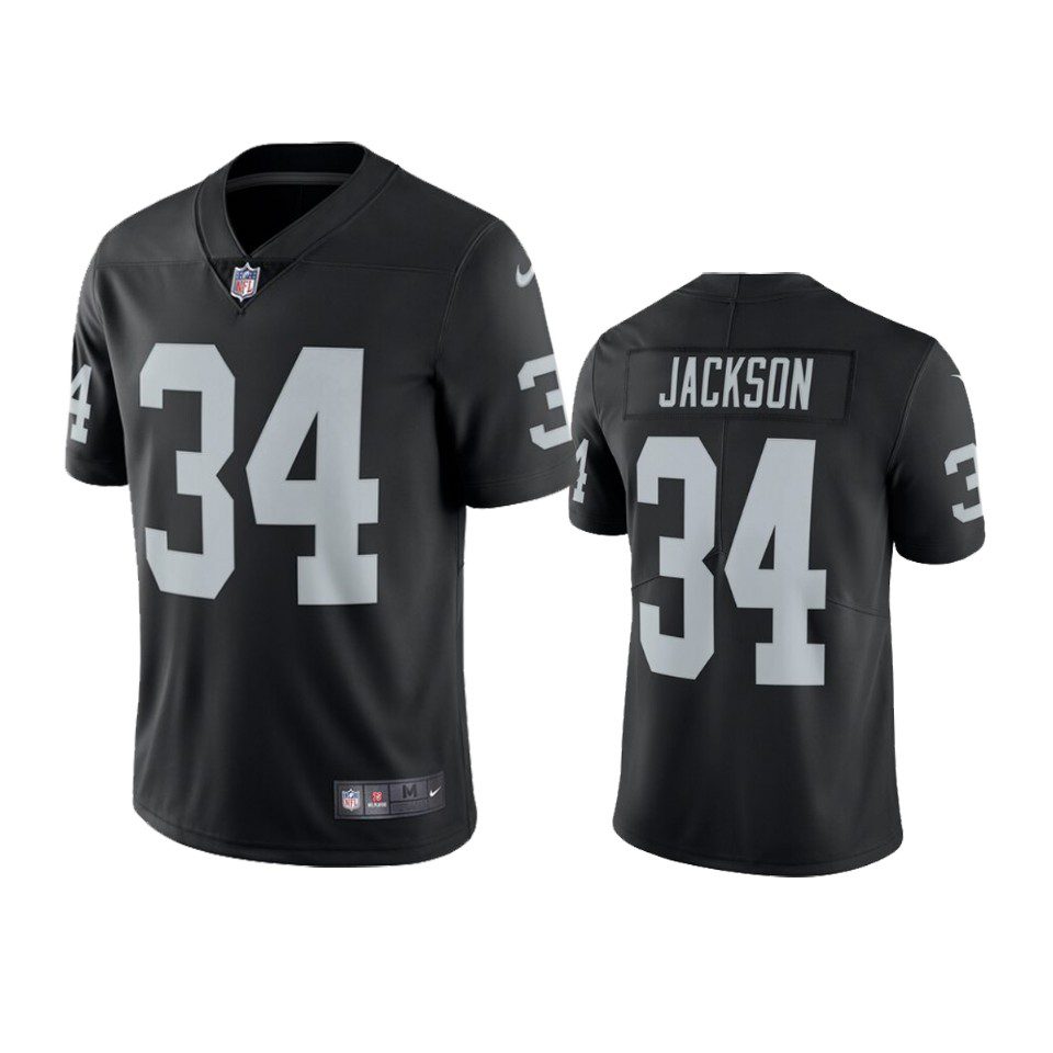 Bo Jackson Raiders Nike Black Vapor Limited Throwback Jersey 1 mens raiders bo jackson black vapor limited throwback retired player jersey