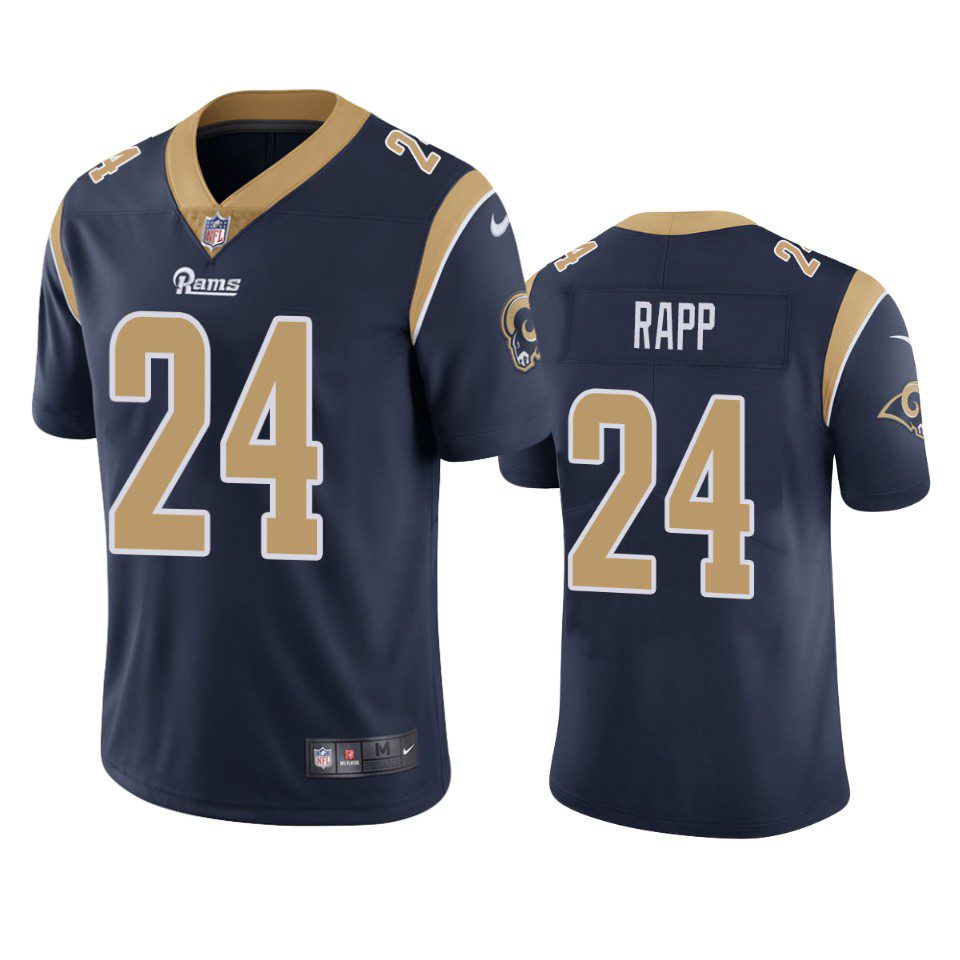 Los Angeles Rams Taylor Rapp Navy 2019 NFL Draft Vapor Limited Jersey 1 mens rams taylor rapp navy vapor limited jersey