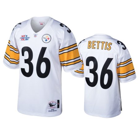 Jerome Bettis Steelers Mitchell & Ness White Throwback Super Bowl XL Authentic Jersey