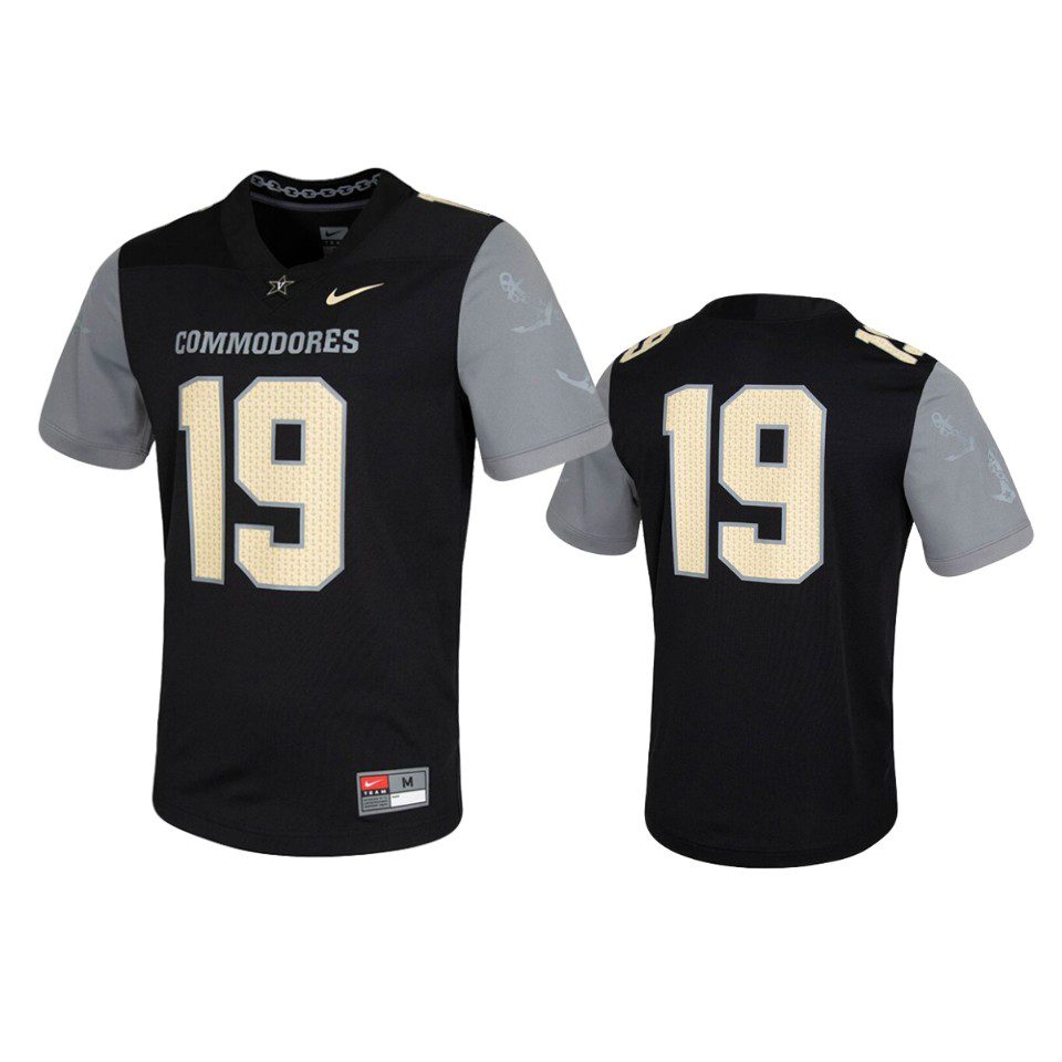 Vanderbilt Commodores #19 Black Untouchable Game Jersey 1 mens vanderbilt commodores 19 black untouchable jersey