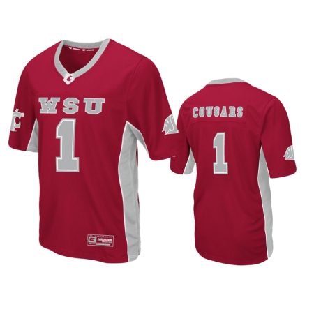 Washington State Cougars #1 Crimson Max Power Football Jersey