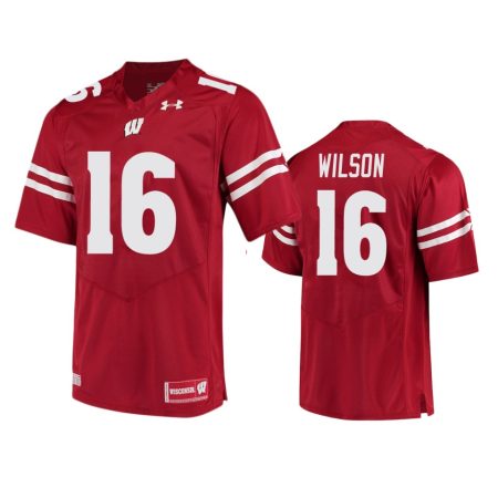 Wisconsin Badgers Russell Wilson Red College Football Game Jersey