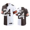 Cleveland Browns Nick Chubb Brown White Split Game Jersey 3 nick chubb browns brown white split game jersey