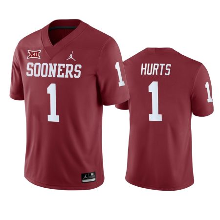Oklahoma Sooners Jalen Hurts Crimson College Football Home Game Jersey