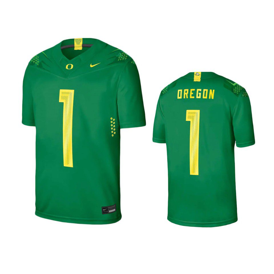 Oregon Ducks #1 Green Game Jersey 1 oregon ducks 1 green game jersey