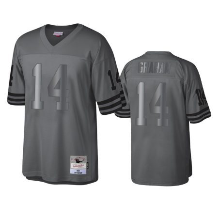 Cleveland Browns Otto Graham 1963 Charcoal Throwback Metal Legacy Jersey