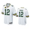 Green Bay Packers Aaron Rodgers White Game Captain Patch Jersey 3 packers aaron rodgers white game captain patch jersey
