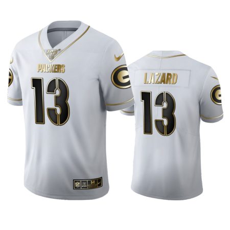 Allen Lazard Packers White 100th Season Golden Edition Jersey
