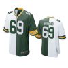 Green Bay Packers David Bakhtiari Green White Split Two Tone Game Jersey 2 packers david bakhtiari green white split two tone jersey