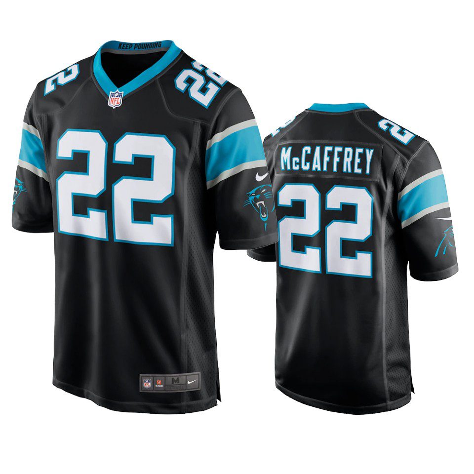 Carolina Panthers Christian McCaffrey Black Game Jersey 1 panthers christian mccaffrey black game jersey