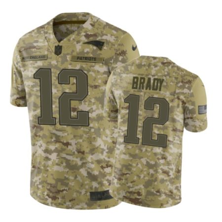 New England Patriots #12 2018 Salute to Service Tom Brady Jersey Camo -Nike Limited