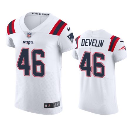 New England Patriots James Develin White Vapor Elite Jersey - Men's