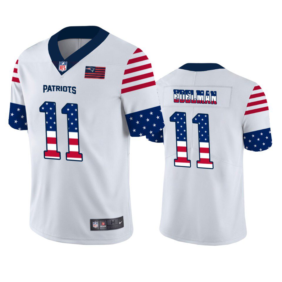 Julian Edelman New England Patriots White Stars & Stripes Independence Day Jersey 1 patriots julian edelman white independence day vapor jersey