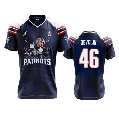 New England Patriots James Develin Navy Mickey 2019 New Season Special Editon Jersey - Men's