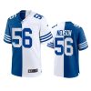 Indianapolis Colts Quenton Nelson 2021 Royal White Throwback Split Jersey 2 quenton nelson colts royal white throwback split jersey
