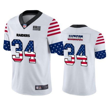 Bo Jackson Oakland Raiders White Independence Day Stars & Stripes Jersey