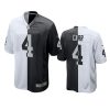 Las Vegas Raiders Derek Carr Black White Split Two Tone Game Jersey 2 raiders derek carr black white split two tone jersey