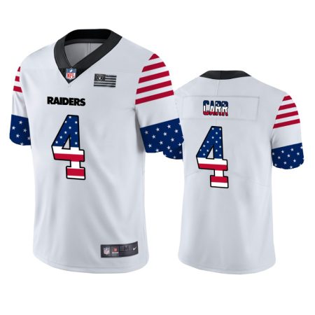 Derek Carr Oakland Raiders White Independence Day Stars & Stripes Jersey