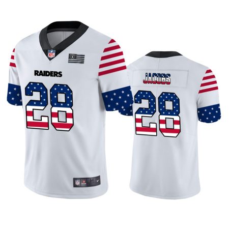 Josh Jacobs Oakland Raiders White Independence Day Stars & Stripes Jersey
