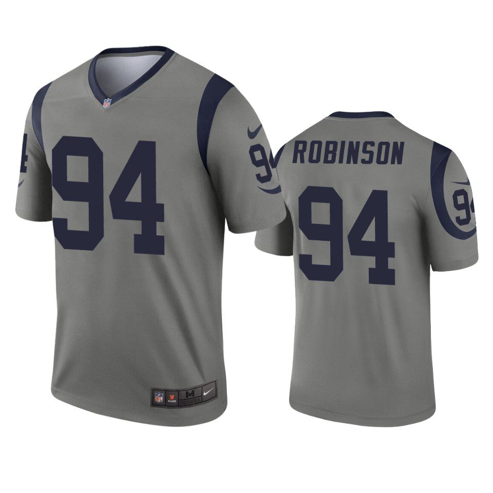 Los Angeles Rams A'Shawn Robinson Gray Inverted Legend Jersey 1 rams ashawn robinson gray inverted legend jersey
