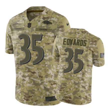 Baltimore Ravens #35 2018 Salute to Service Gus Edwards Jersey Camo -Nike Limited