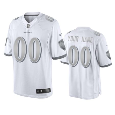 Baltimore Ravens Custom White Platinum Limited Jersey