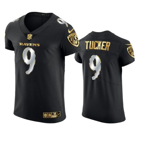 Baltimore Ravens Justin Tucker Black Golden Edition Elite Jersey - Men's